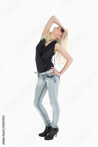 Full length of a beautiful casual young blond posing