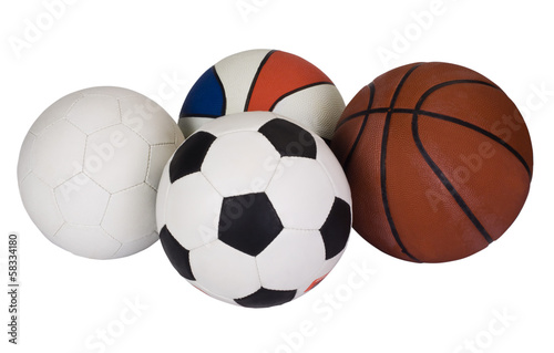 Close-up of various balls