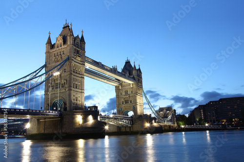 Famous and Beautiful Evening View of Tower Bridge, London, UK