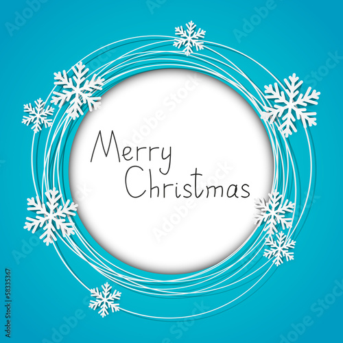 Christmas round frame with place for text