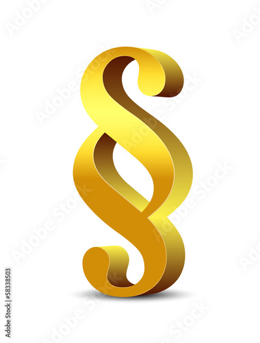 Goldenes Paragraphenzeichen in 3D