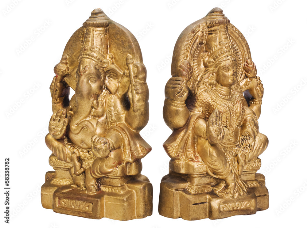 Figurines of Goddess Lakshmi and Lord Ganesha Figurines of Goddess Lakshmi and Lord Ganesha
