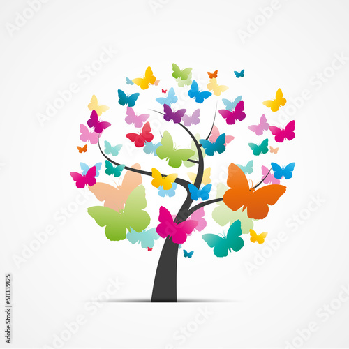 arbre et papillons
