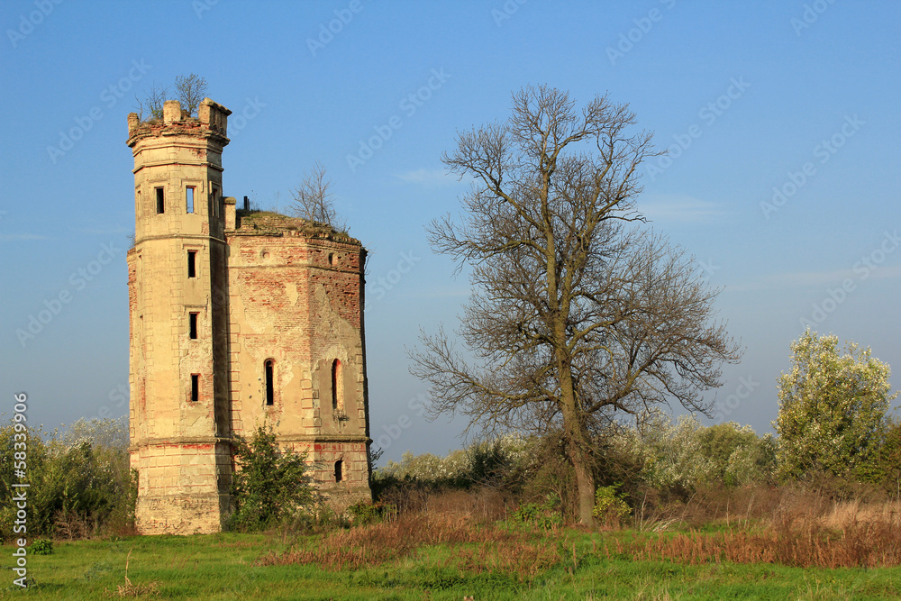 old ruined castle eastern europe