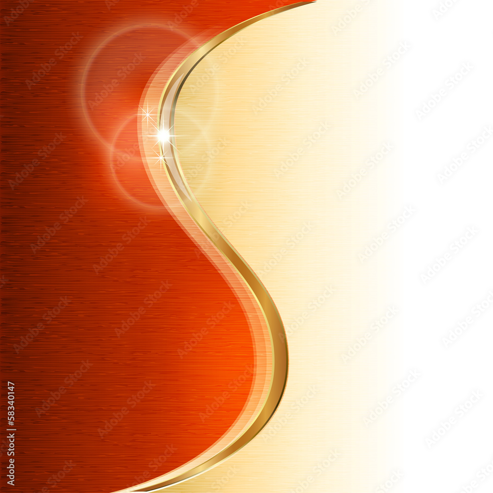 Background with red and gold wave Stock Vector Adobe Stock