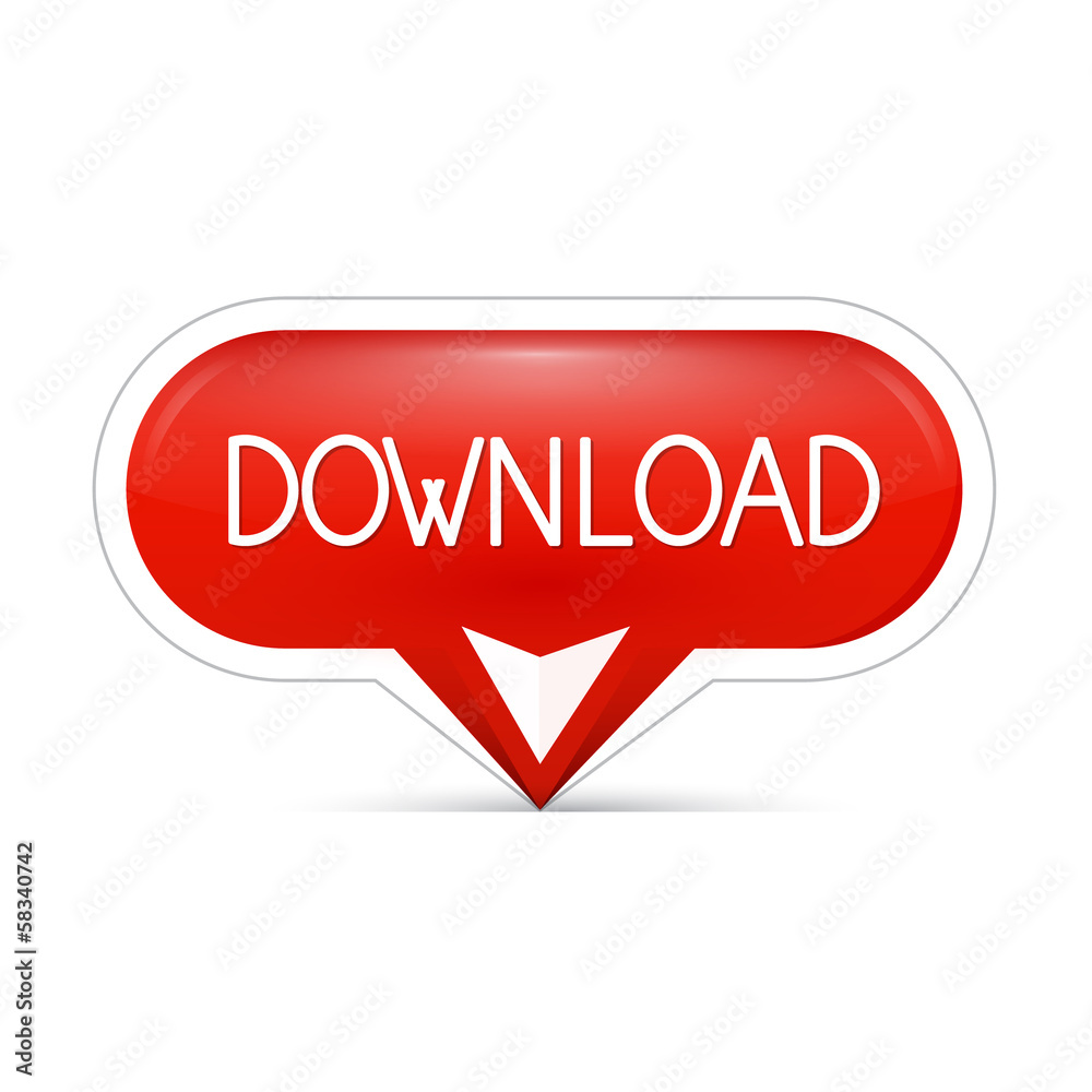 Vector red download web button Vector red download web button