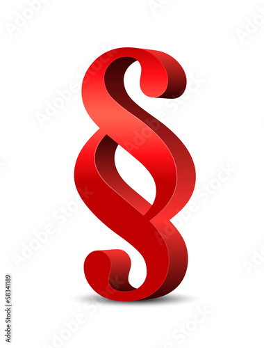 Rotes Paragraphenzeichen in 3D