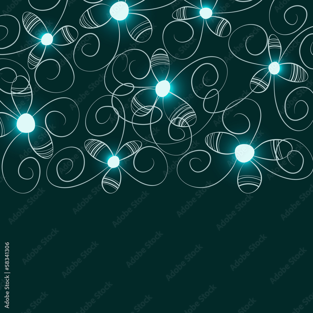 dark blue background with abstract flowers dark blue background with abstract flowers