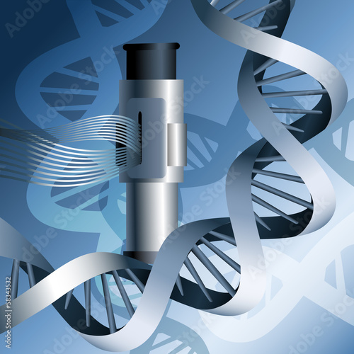Electron microscope and dna