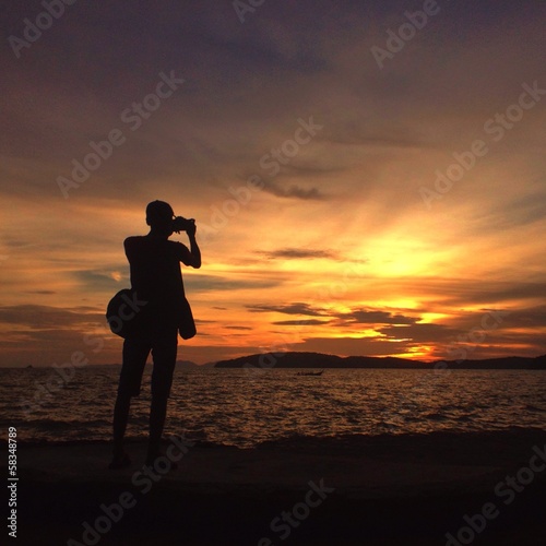 photographer in silhouette