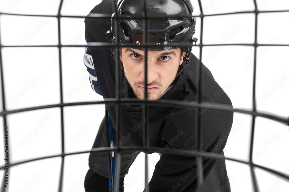 Naklejka premium Image of how one hockey player is seen by another.