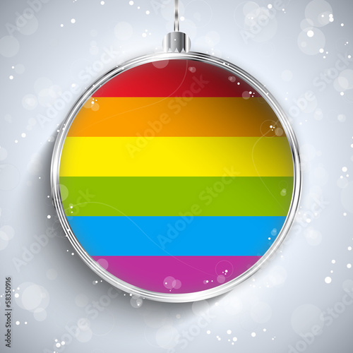 Gay Flag Merry Christmas Ball
