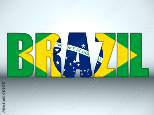 Brazil 2014 Letters with Brazilian Flag