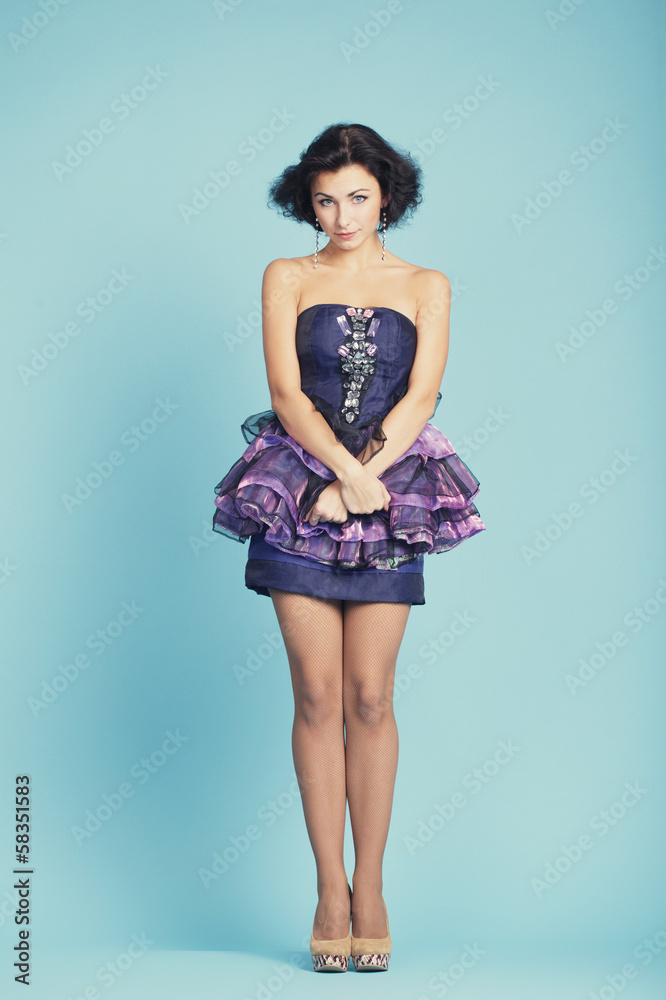 beautiful innocence girl on blue backround beautiful innocence girl on blue backround