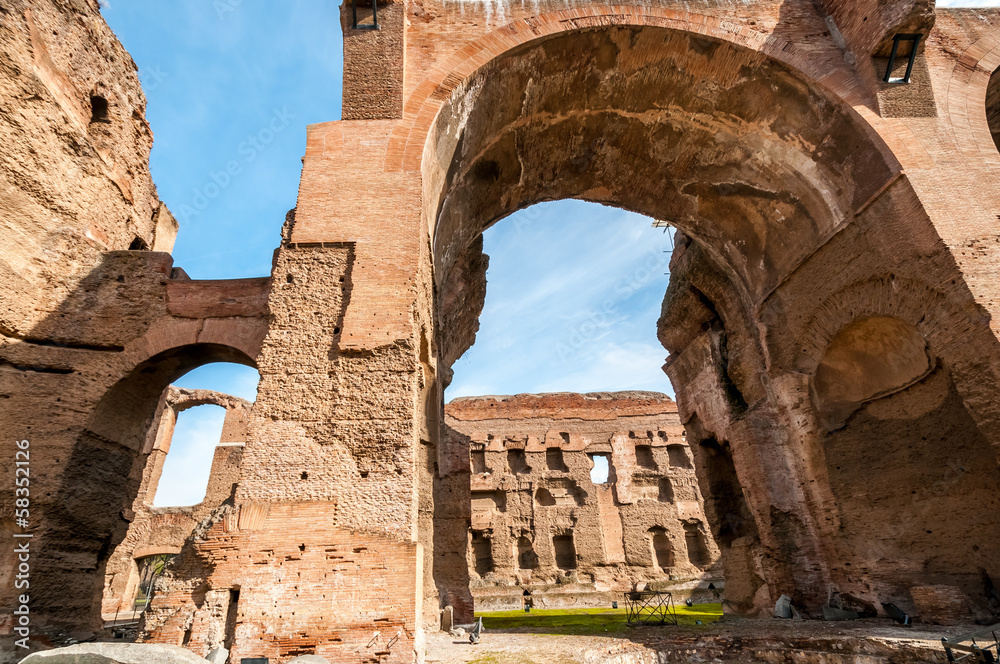 Thermes de Caracalla à Rome dans le Latium, Italie