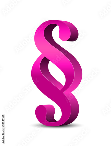 Pinkes Paragraphenzeichen in 3D