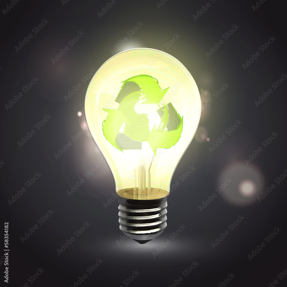 Realistic eco lightbulb isolated over black. Realistic eco lightbulb isolated over black.