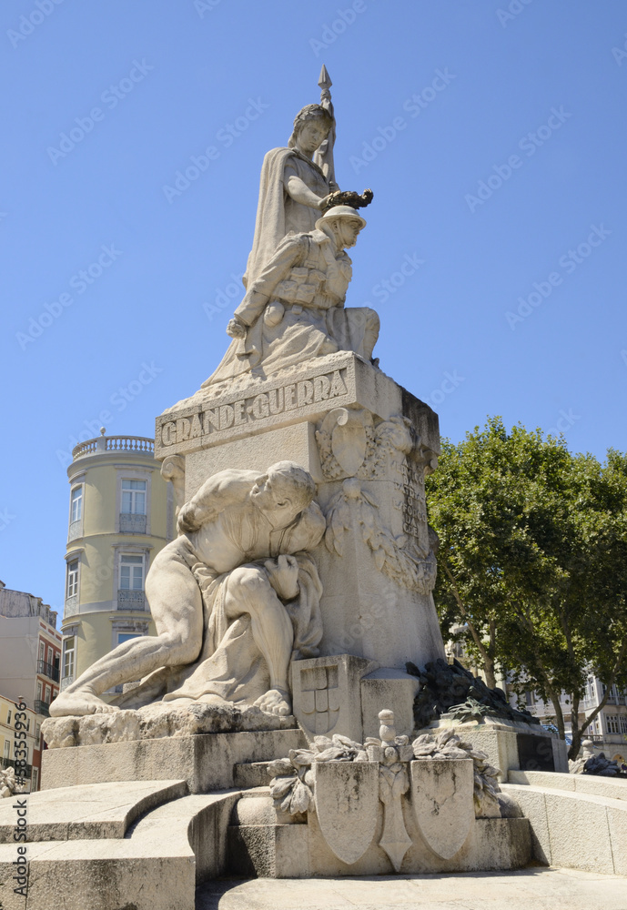 Monument to the fallen in World War I, Lisbon, Portugal