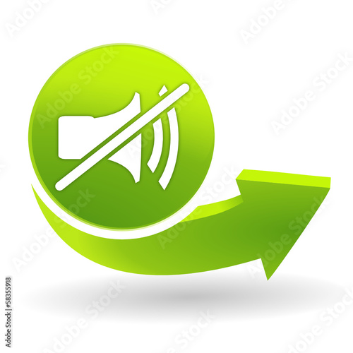 couper le volume sur symbole vert