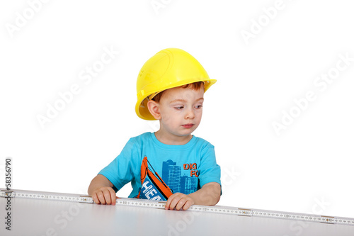 Child with hard hat photo