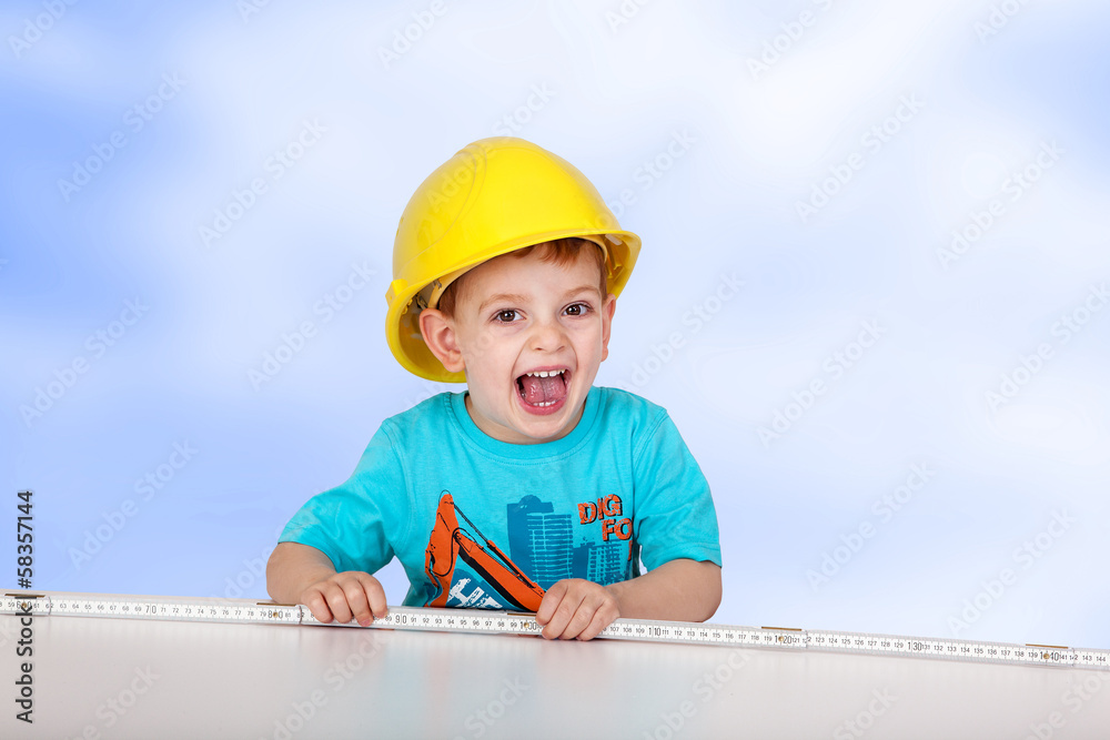 Child with hard hat Child with hard hat