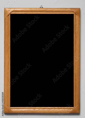 wooden frame with a black background