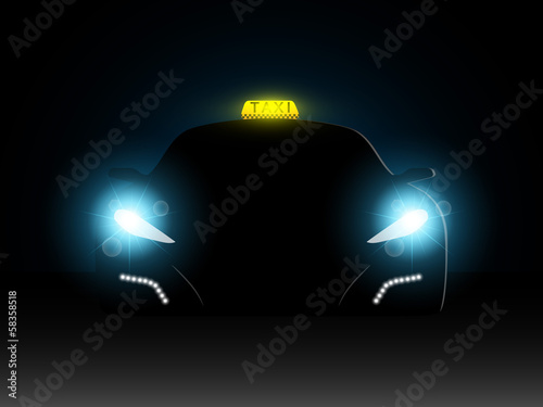 Taxi in the dark with the included headlights.