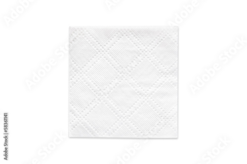 White napkin on white background