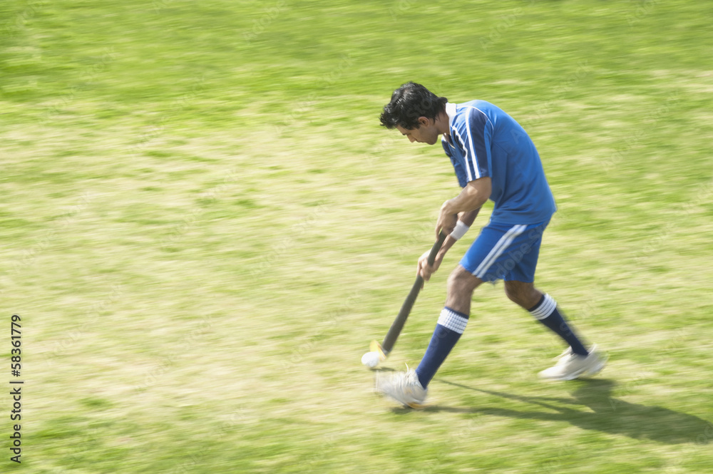 Hockey player in a field
