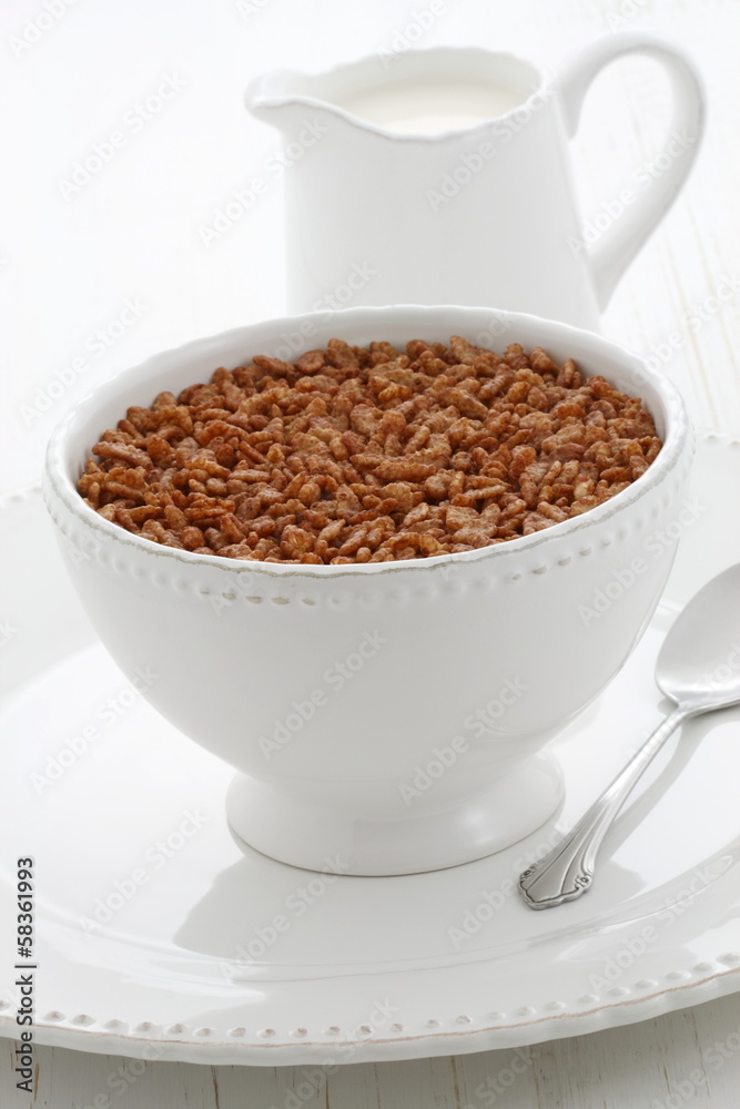 Delicious crisped rice chocolate cereal Delicious crisped rice chocolate cereal