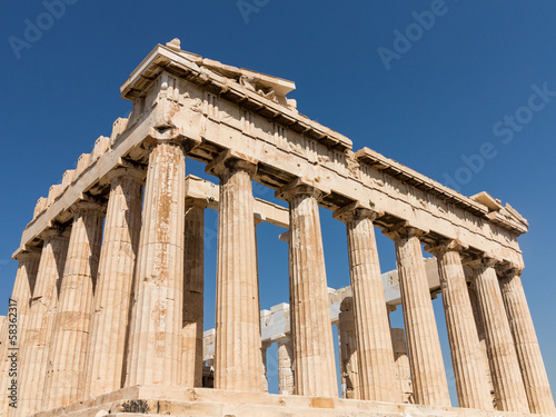 Detail of columns of Parthenon in Athens