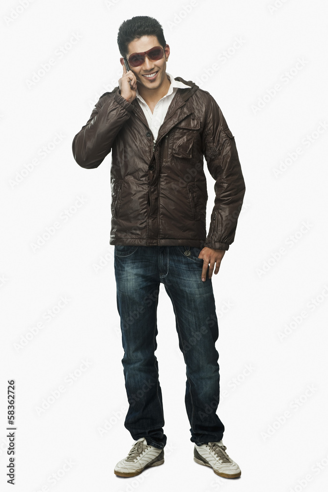 Man talking on a mobile phone Man talking on a mobile phone
