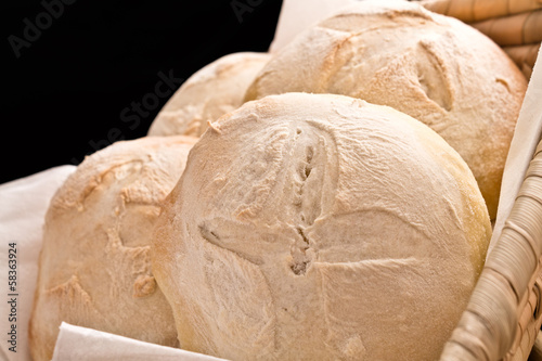 Obraz na plátně little roll breads in basket