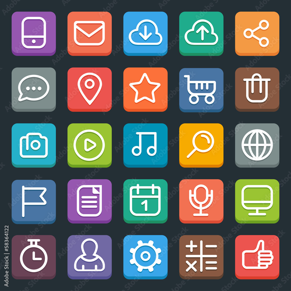 Set of flat icons Set of flat icons