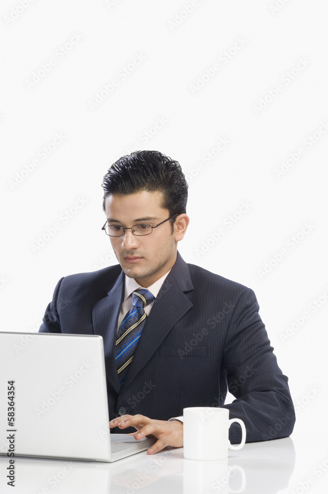 Businessman working on a laptop Businessman working on a laptop