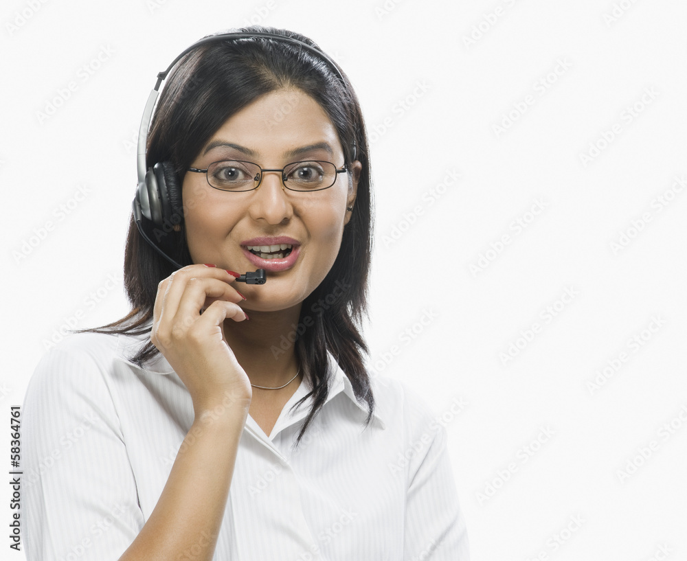 Portrait of a female customer service representative Portrait of a female customer service representative