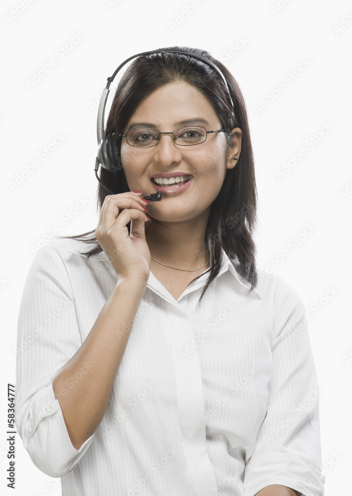 Portrait of a female customer service representative Portrait of a female customer service representative