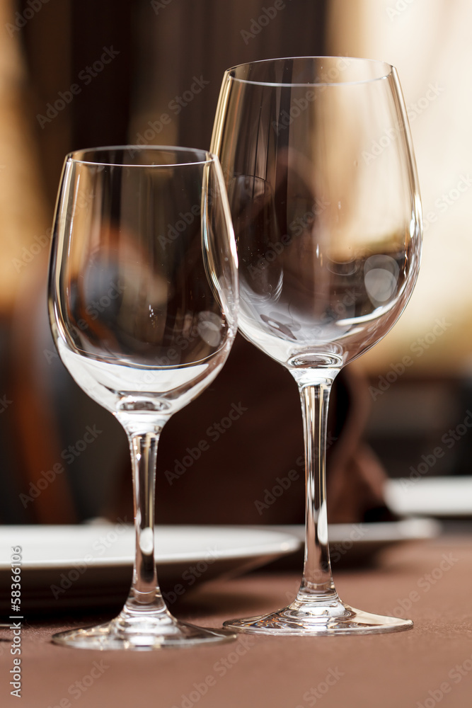 Tables set for meal Tables set for meal