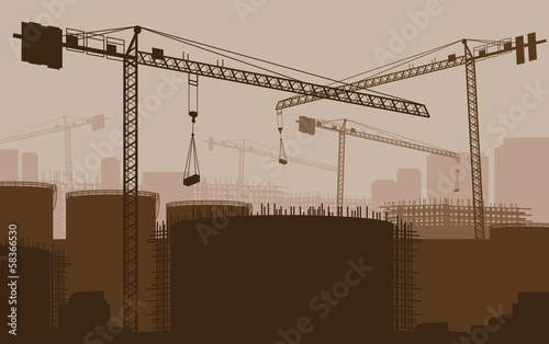 industrial part of city, Construction Site