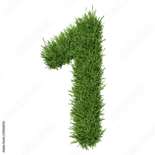 Arabic numeral made ​​of grass