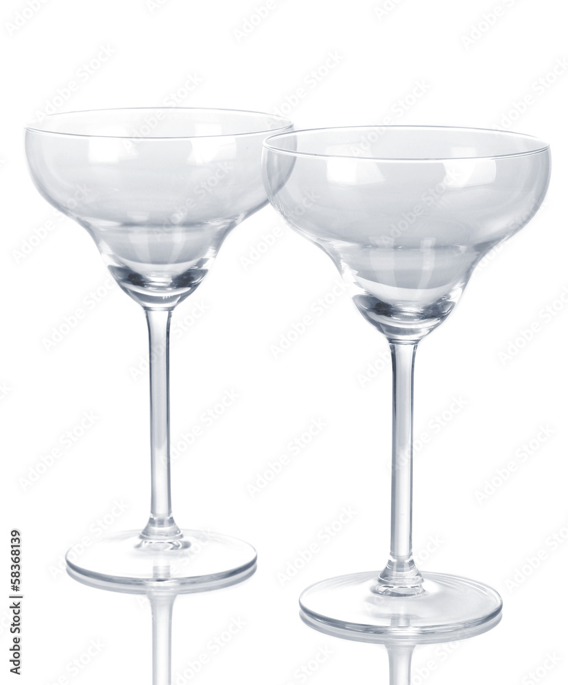 Cocktail glasses isolated on white Cocktail glasses isolated on white