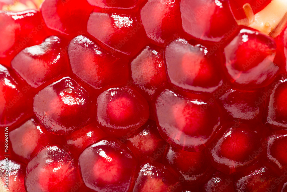 Macro view of ripe seeds of pomegranate Macro view of ripe seeds of pomegranate