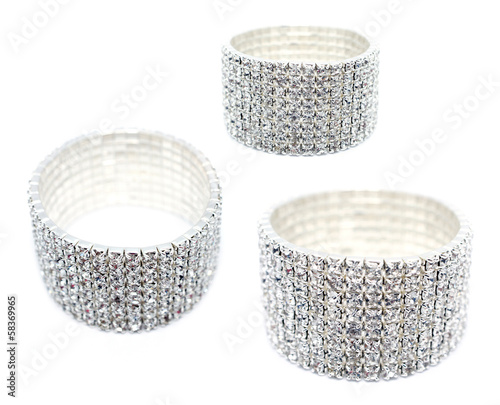 8 Row Rhinestone Cuff Bracelet