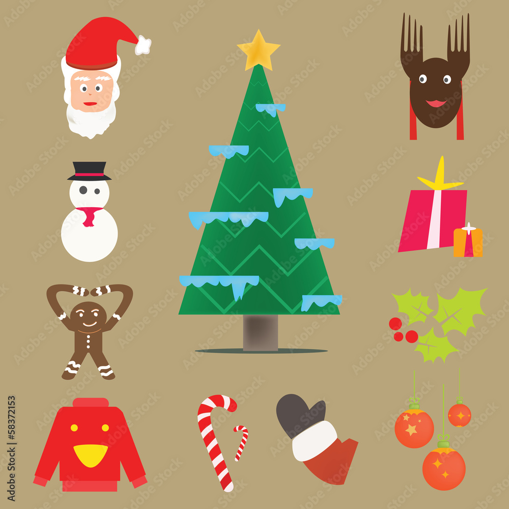 Christmas icons set.Vector illustration Christmas icons set.Vector illustration