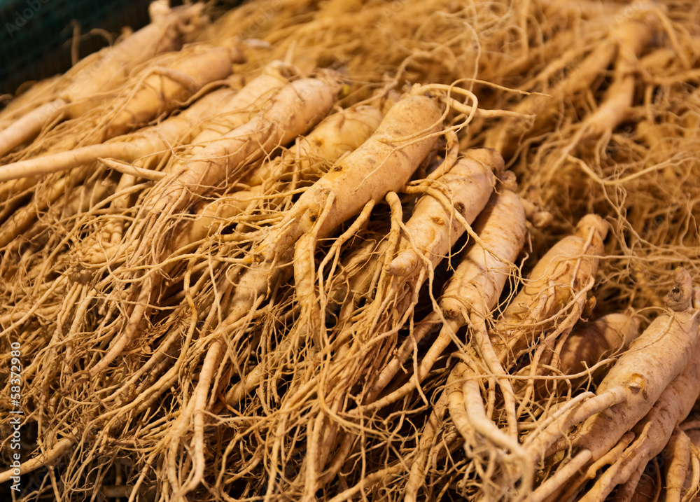 Ginseng in Korean market Ginseng in Korean market
