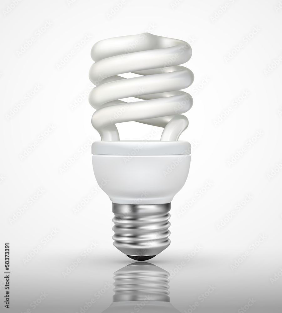 Energy saving lamp with on white background Energy saving lamp with on white background