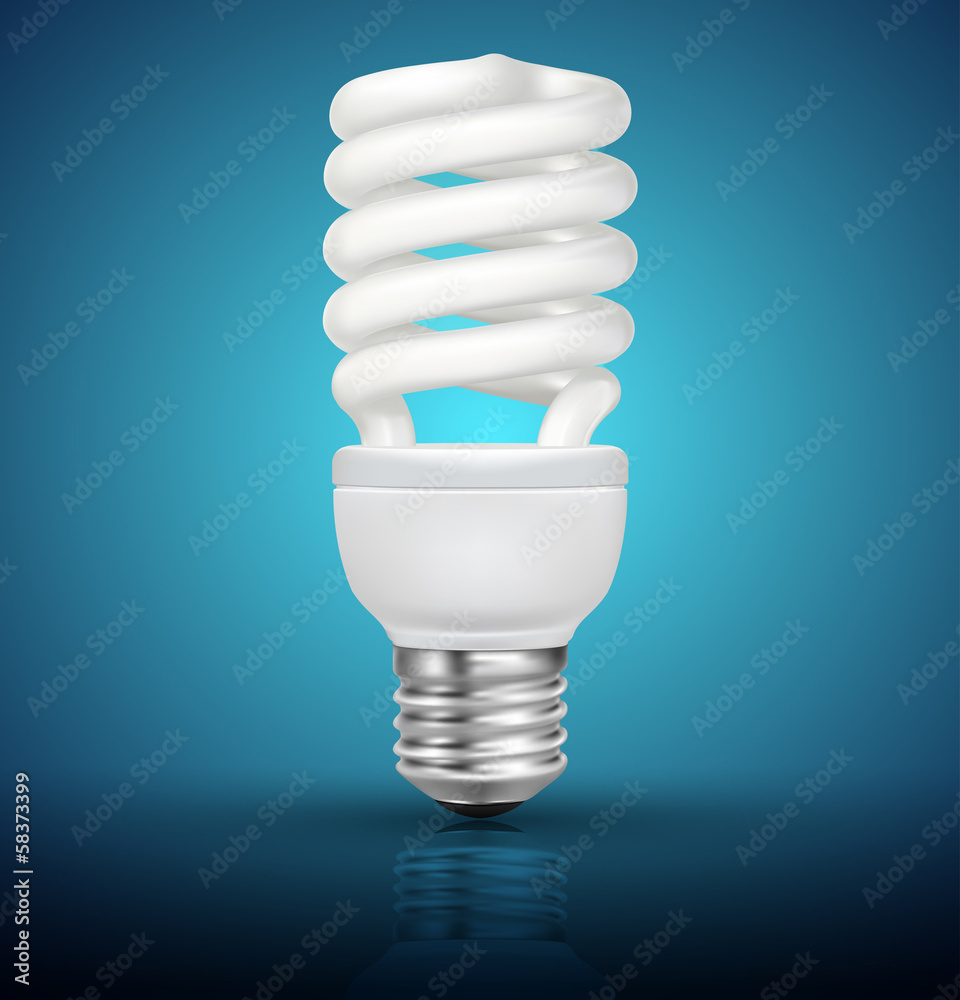 Energy saving light bulb on blue background Energy saving light bulb on blue background