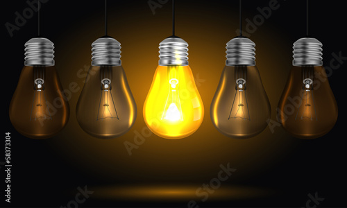Idea concept on black background