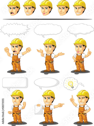 Industrial Construction Worker Mascot 17