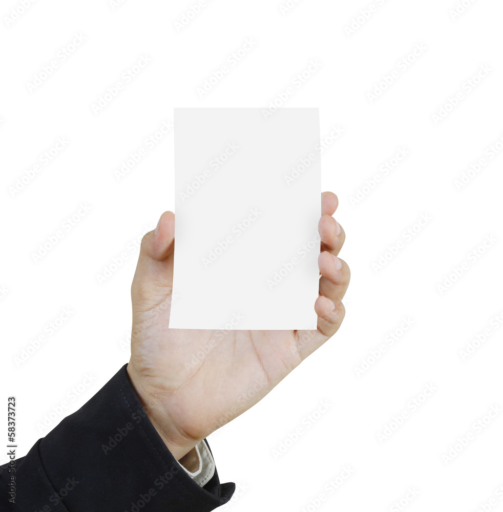 handing blank business card over handing blank business card over